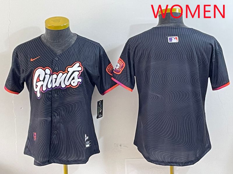 Women San Francisco Giants Blank Black Second generation Joint Name 2025 Nike MLB Jersey style 1->women mlb jersey->Women Jersey